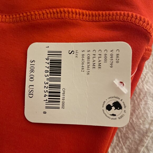 FREE PEOPLE MOVEMENT Sock it To Me Leggings SZ Small Orange Flame NWT $108 - Picture 6 of 6